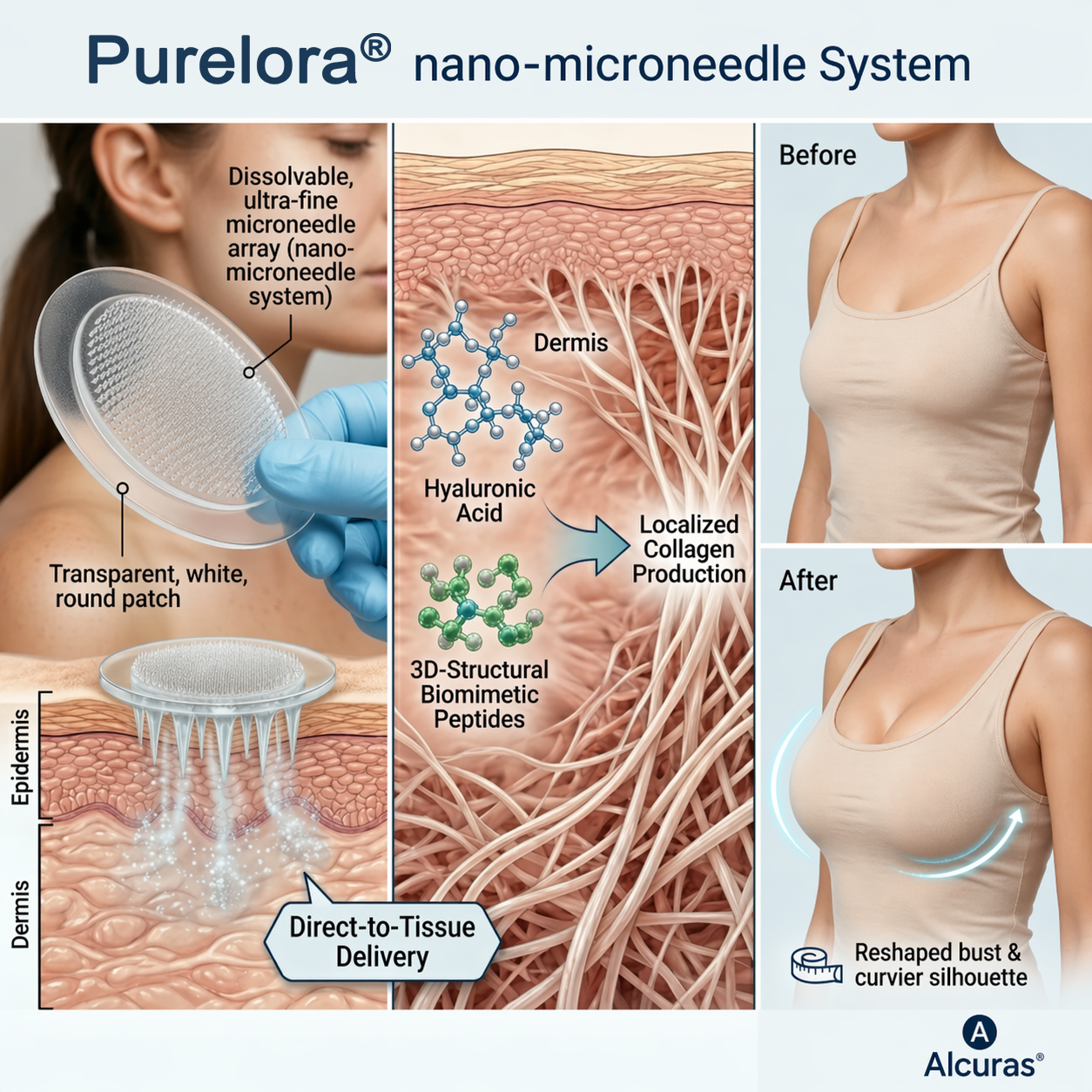 𝐏𝐮𝐫𝐞𝐥𝐨𝐫𝐚® Targeted Breast Enhancement Advanced Nano Microneedle Patch