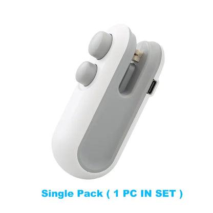 2026 New Upgraded Mini Bag Sealer 2 in 1 Rechargeable Chip Bag Sealer with Cutter and Magnet Portable Handheld USB C Heat Sealer Resealer Machine for Snack Plastic Bags Food Storage