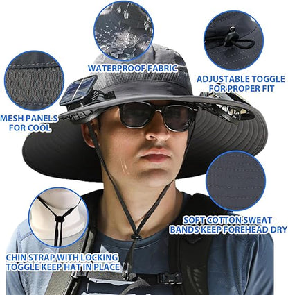 Last Day 75% OFF🔥2026 Summer Hot Sale🔥 New Ultralight Solar Fan Sun Hat – Lighter Than a Baseball!⚾(Only 11oz)