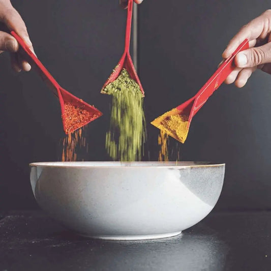 The Original 3-in-1 Folding Measuring Spoons – 6 Sizes in 2 Spoons, Magnetic & Space-Saving Kitchen Gadget for Easy Storage, Dry/ Wet Materials