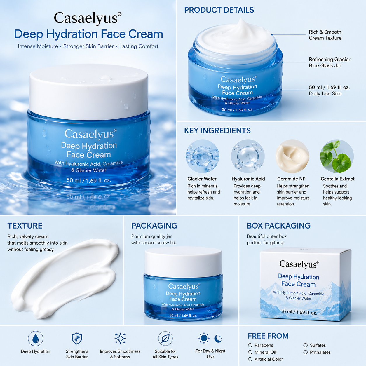 Casaelyus® Deep Hydration Face Cream