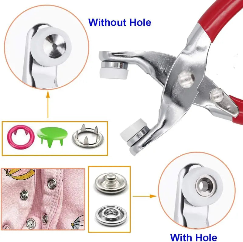 804 Count Snap Fasteners Tool Kit Hollow and Solid Metal Prong Snaps Buttons with Setting Tool for Clothing Crafting Sewing,Leather Snaps Buttons for Jeans Wears Bags