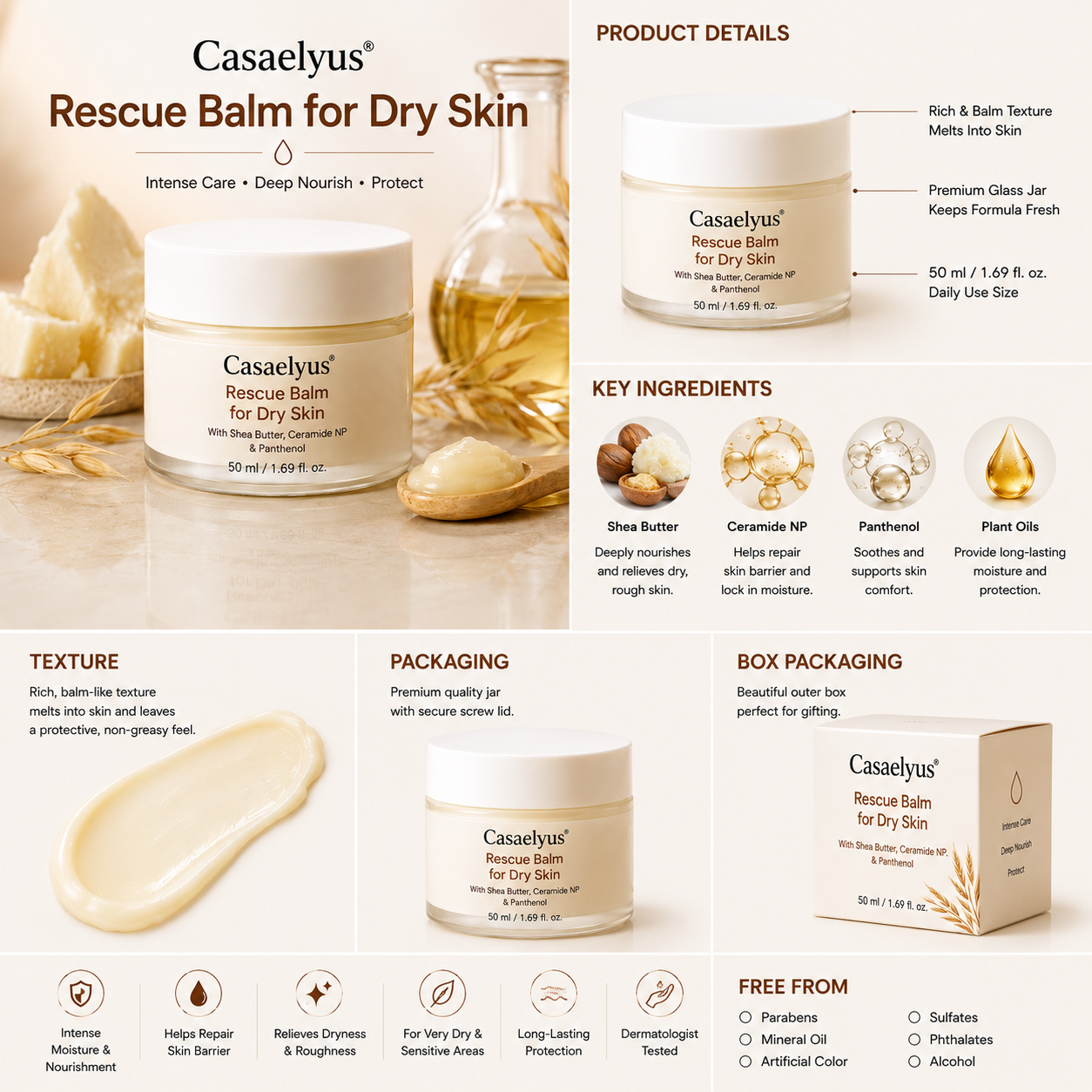 Casaelyus® Rescue Balm for Dry Skin