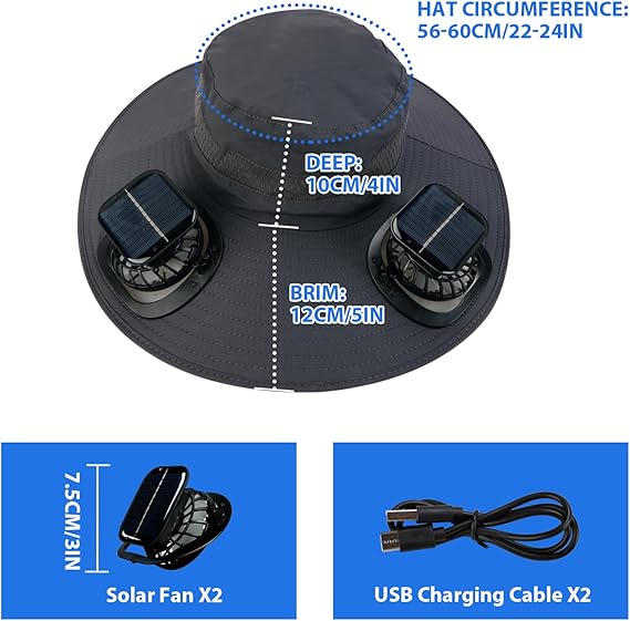 Last Day 75% OFF🔥2026 Summer Hot Sale🔥 New Ultralight Solar Fan Sun Hat – Lighter Than a Baseball!⚾(Only 11oz)