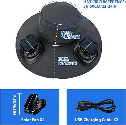 Last Day 75% OFF🔥2026 Summer Hot Sale🔥 New Ultralight Solar Fan Sun Hat – Lighter Than a Baseball!⚾(Only 11oz)