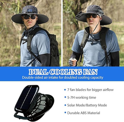 Last Day 75% OFF🔥2026 Summer Hot Sale🔥 New Ultralight Solar Fan Sun Hat – Lighter Than a Baseball!⚾(Only 11oz)