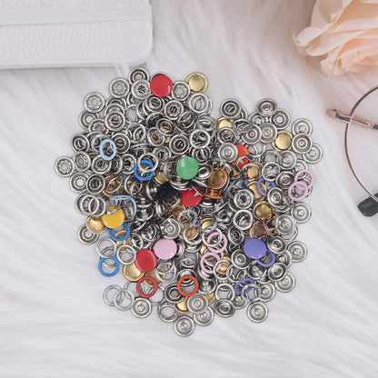 804 Count Snap Fasteners Tool Kit Hollow and Solid Metal Prong Snaps Buttons with Setting Tool for Clothing Crafting Sewing,Leather Snaps Buttons for Jeans Wears Bags